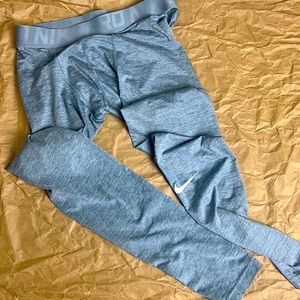 Nike pro combat leggings tights men’s Sz small  grey